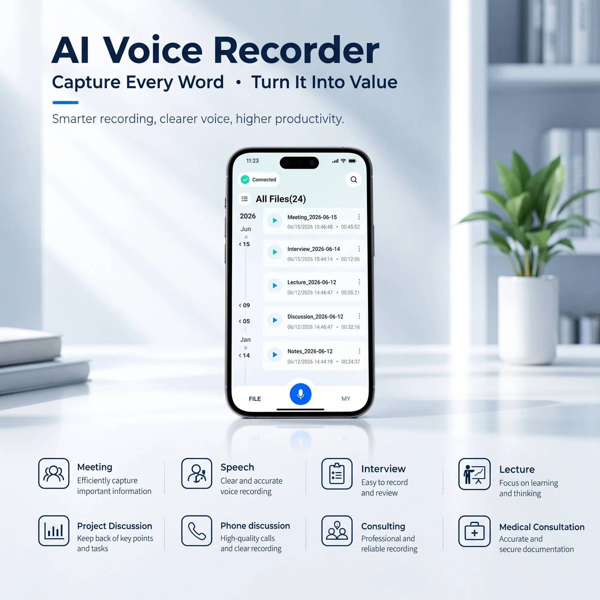 Voice Recorder AI Transcription & Real-Time Translation