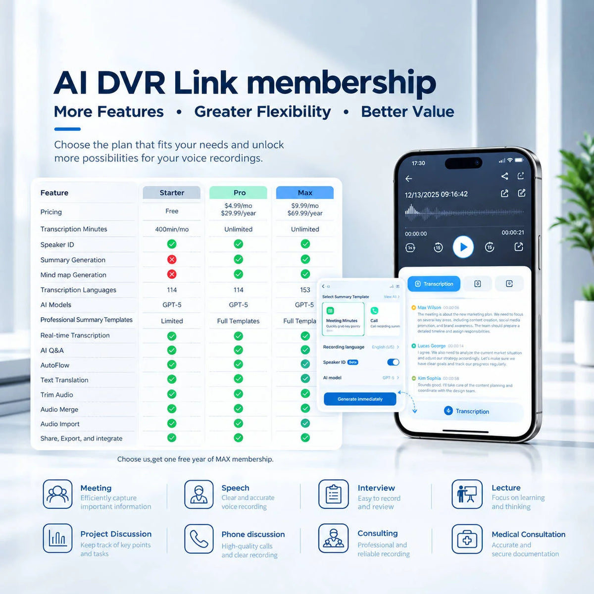 Voice Recorder AI Transcription & Real-Time Translation
