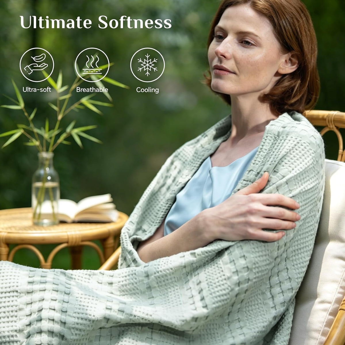 Waffle Blanket Cooling Cotton & Bamboo Blend