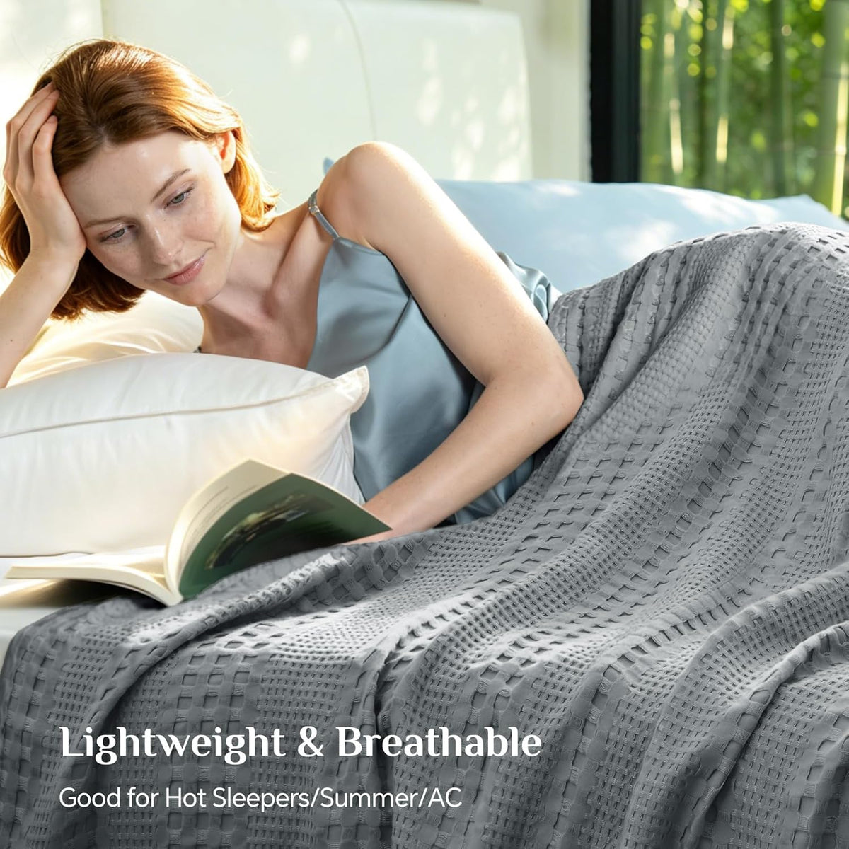 Waffle Blanket Cooling Cotton & Bamboo Blend