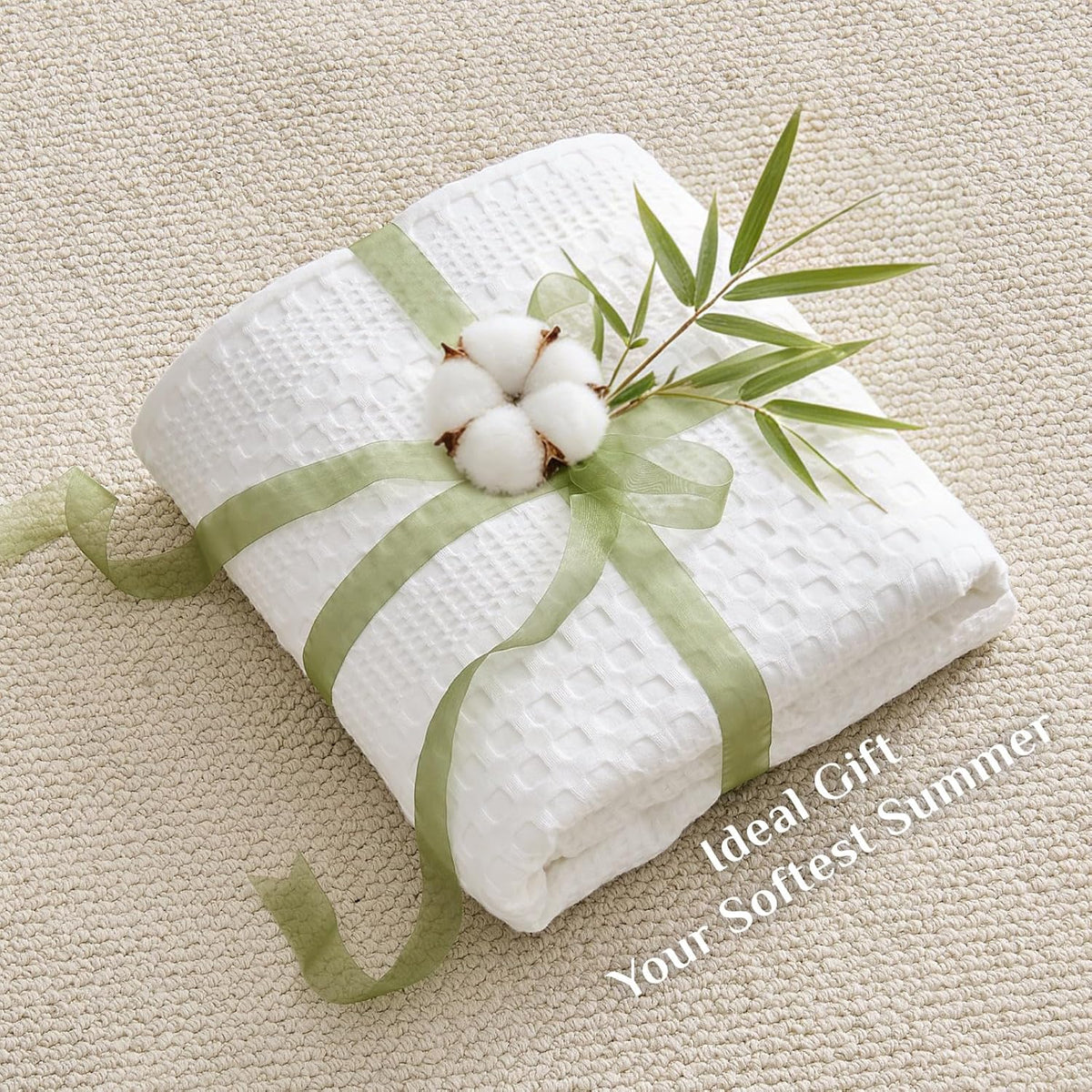 Waffle Blanket Cooling Cotton & Bamboo Blend