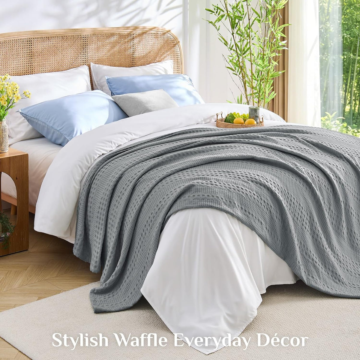 Waffle Blanket Cooling Cotton & Bamboo Blend