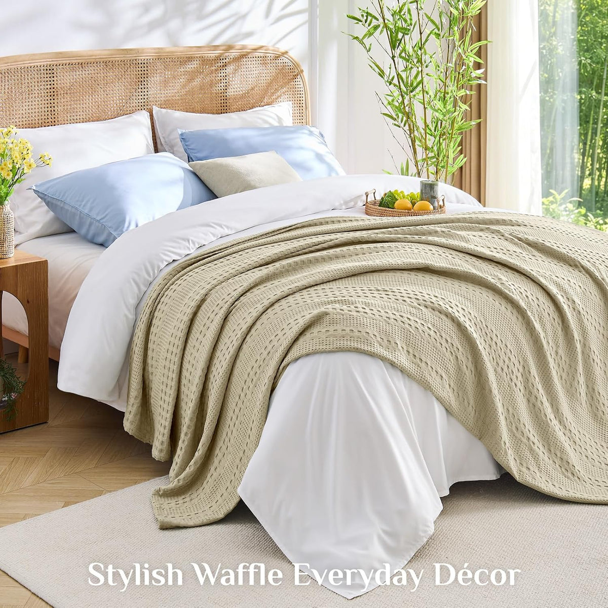 Waffle Blanket Cooling Cotton & Bamboo Blend