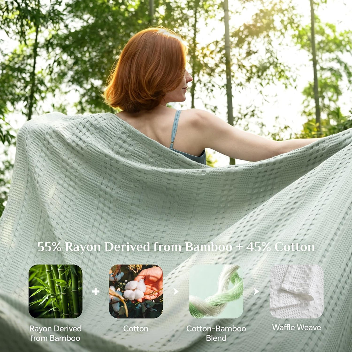 Waffle Blanket Cooling Cotton & Bamboo Blend
