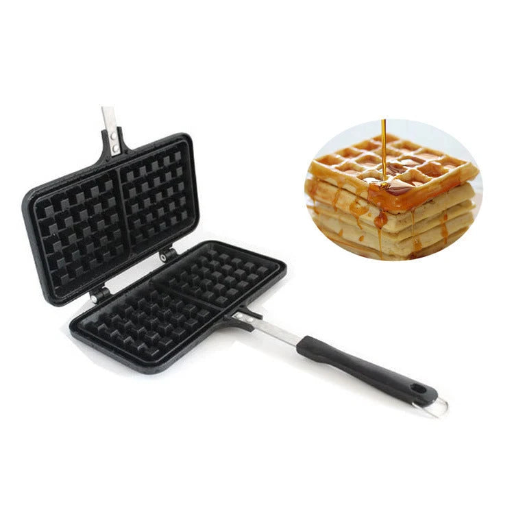 Waffle Maker Non-Stick Locking Handle For Gas Stoves