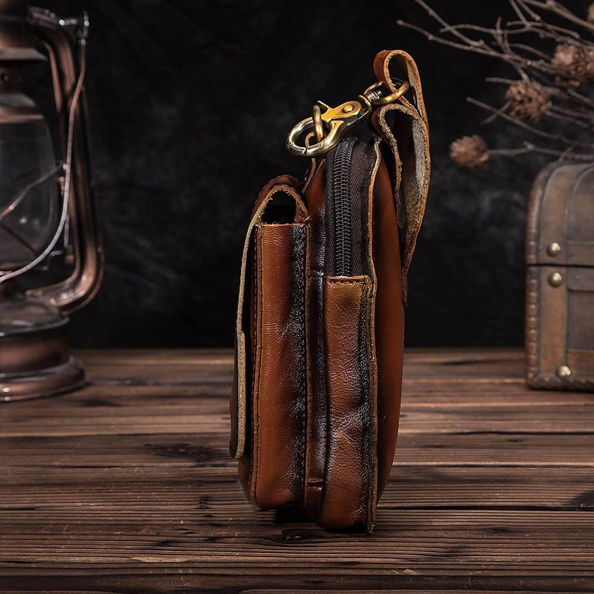 Waist Bag Full-Grain Leather Adjustable Strap