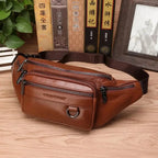 Waist Bag Genuine Cowhide Leather Adjustable Strap