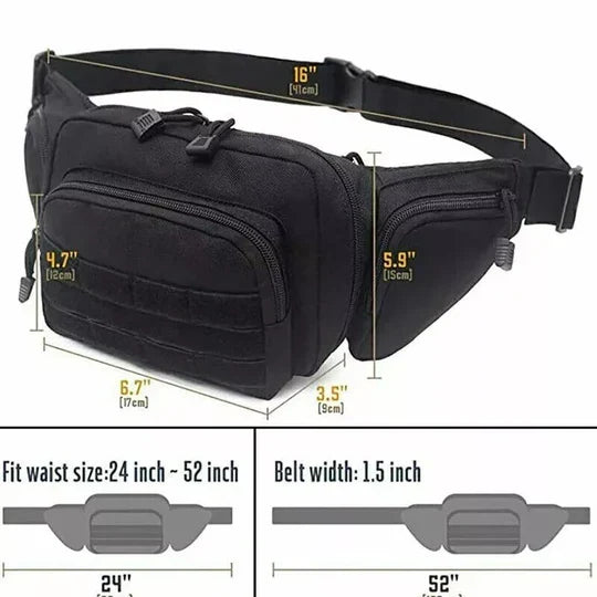 Waist Pack Concealed Quick-Access Adjustable Strap & Multiple Pockets