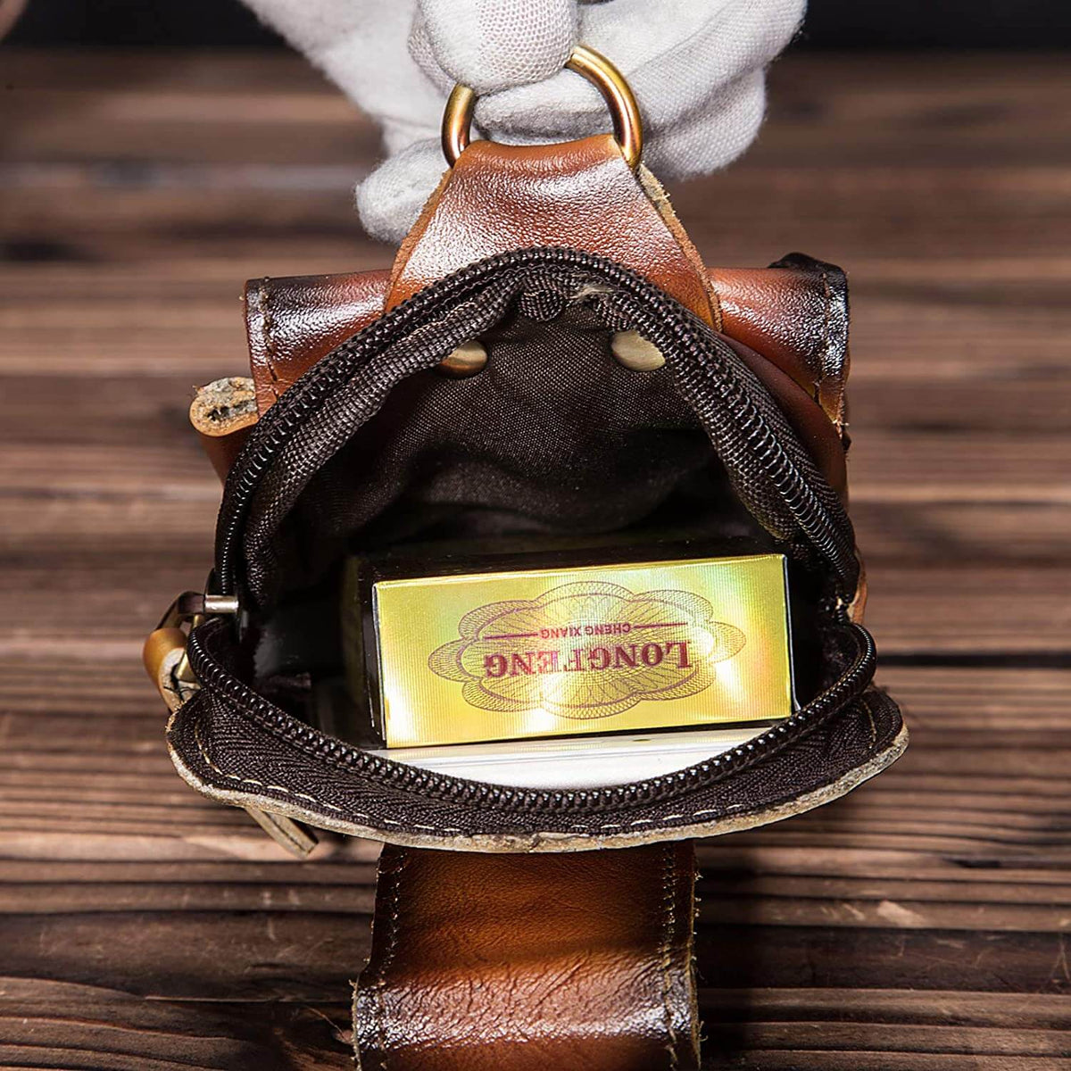 Waist Pack Full-Grain Leather RF Shielding