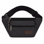 Waist Pack Thick Canvas Multiple Zippered Pockets