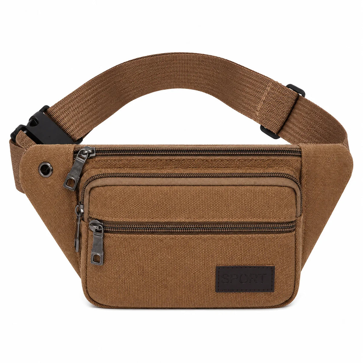 Waist Pack Thick Canvas Multiple Zippered Pockets