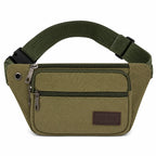 Waist Pack Thick Canvas Multiple Zippered Pockets