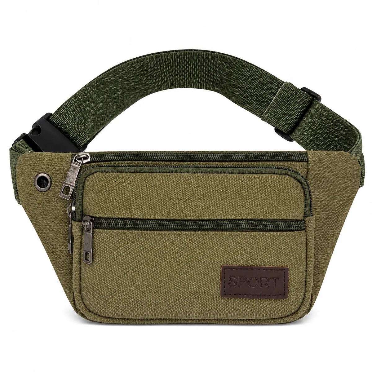 Waist Pack Thick Canvas Multiple Zippered Pockets
