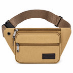 Waist Pack Thick Canvas Multiple Zippered Pockets