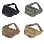Waist Pack Thick Canvas Multiple Zippered Pockets