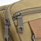 Waist Pack Thick Canvas Multiple Zippered Pockets