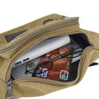 Waist Pack Thick Canvas Multiple Zippered Pockets