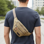 Waist Pack Thick Canvas Multiple Zippered Pockets