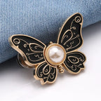 Waist Tightener Clip Butterfly Shape Faux Pearl No-Sew