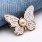 Waist Tightener Clip Butterfly Shape Faux Pearl No-Sew