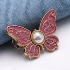 Waist Tightener Clip Butterfly Shape Faux Pearl No-Sew