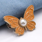 Waist Tightener Clip Butterfly Shape Faux Pearl No-Sew