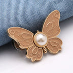 Waist Tightener Clip Butterfly Shape Faux Pearl No-Sew