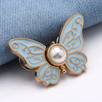 Waist Tightener Clip Butterfly Shape Faux Pearl No-Sew