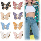 Waist Tightener Clip Butterfly Shape Faux Pearl No-Sew