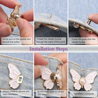 Waist Tightener Clip Butterfly Shape Faux Pearl No-Sew