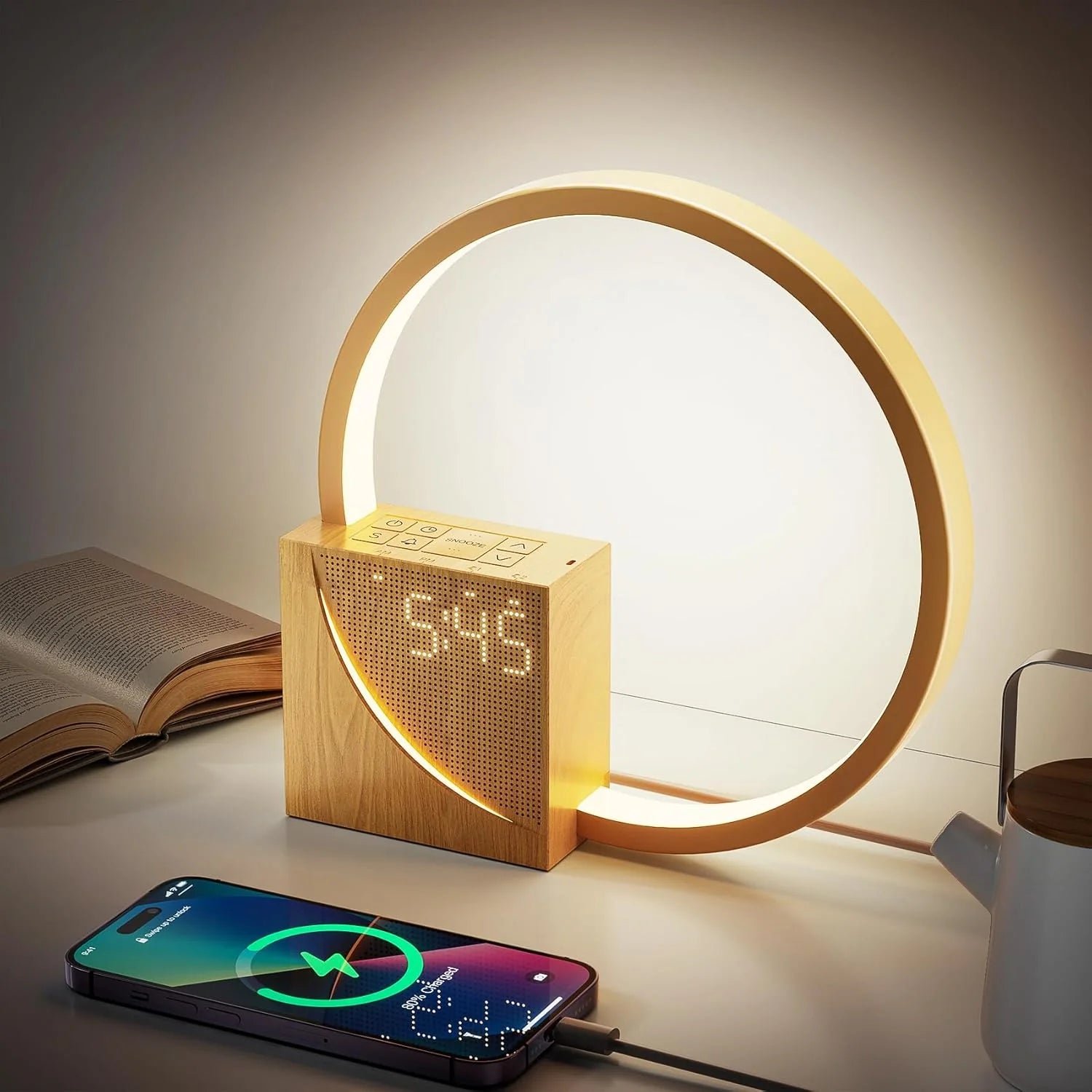 Wake-Up Light & Alarm USB Charging Bedside Lamp