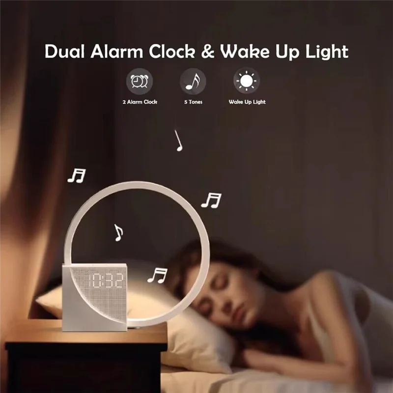 Wake-Up Light & Alarm USB Charging Bedside Lamp