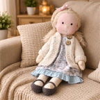Waldorf Doll Handmade Cotton Body Embroidered Face Knitted Outfit