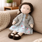 Waldorf Doll Handmade Cotton Body Embroidered Face Knitted Outfit