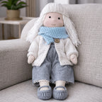 Waldorf Doll Handmade Cotton Body Embroidered Face Knitted Outfit
