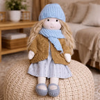 Waldorf Doll Handmade Cotton Body Embroidered Face Knitted Outfit