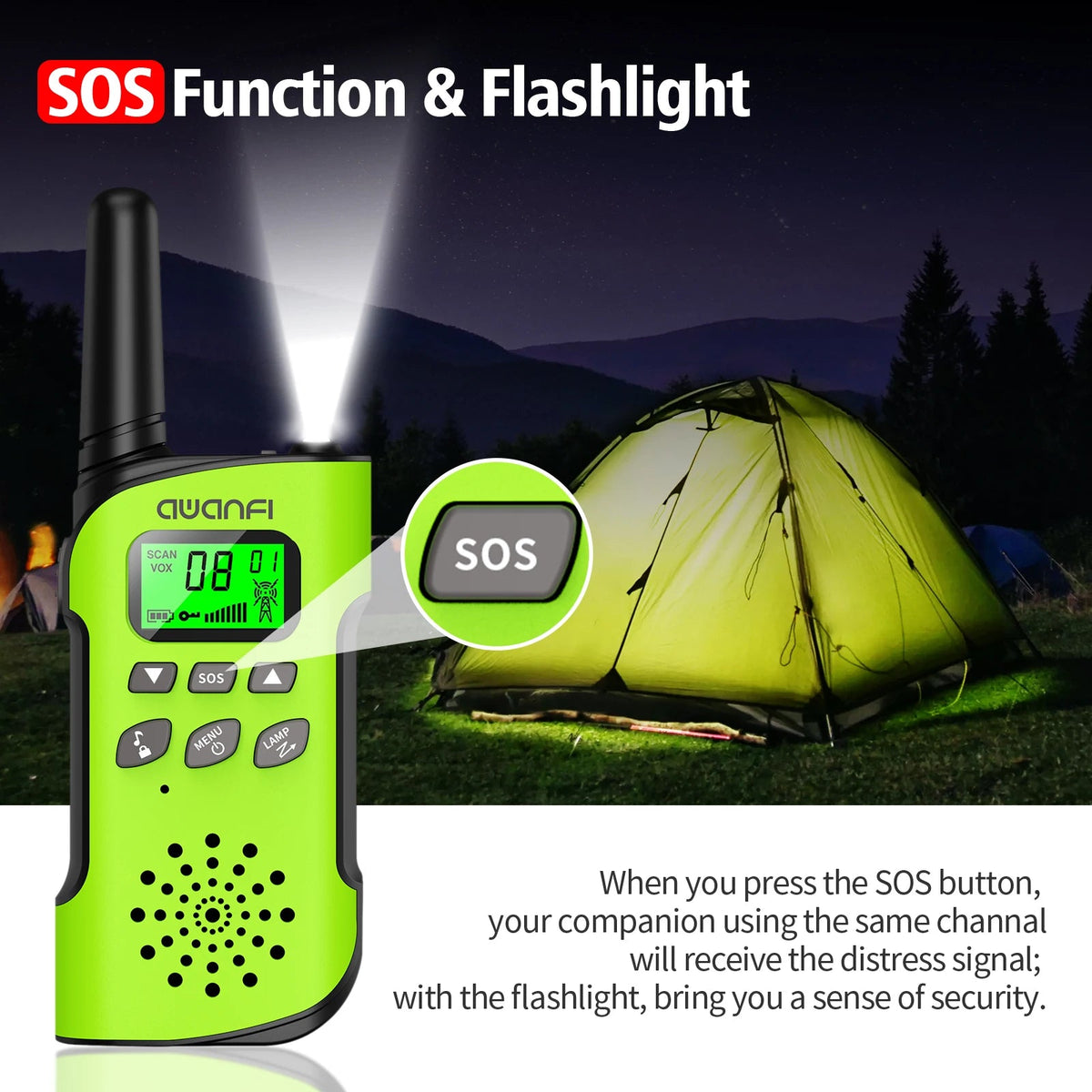Walkie Talkies Long-Range 1.9 Mile Rechargeable USB-C