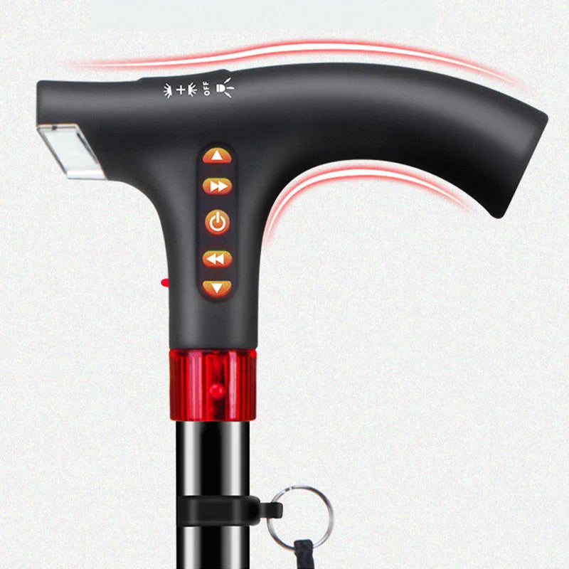 Walking Cane Adjustable Foldable Aluminum Flashlight & Emergency Light