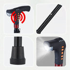 Walking Cane Adjustable Foldable Aluminum Flashlight & Emergency Light