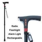 Walking Cane Adjustable Foldable Aluminum Flashlight & Emergency Light