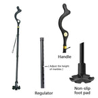 Walking Cane Aluminum Ergonomic Grip Twelve Heights