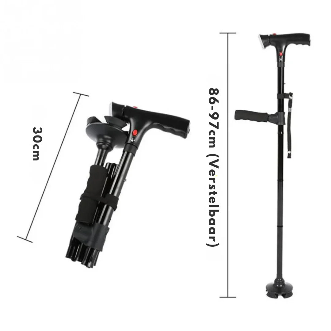 Walking Cane Ergonomic Handle Stable Support Lightweight Metal