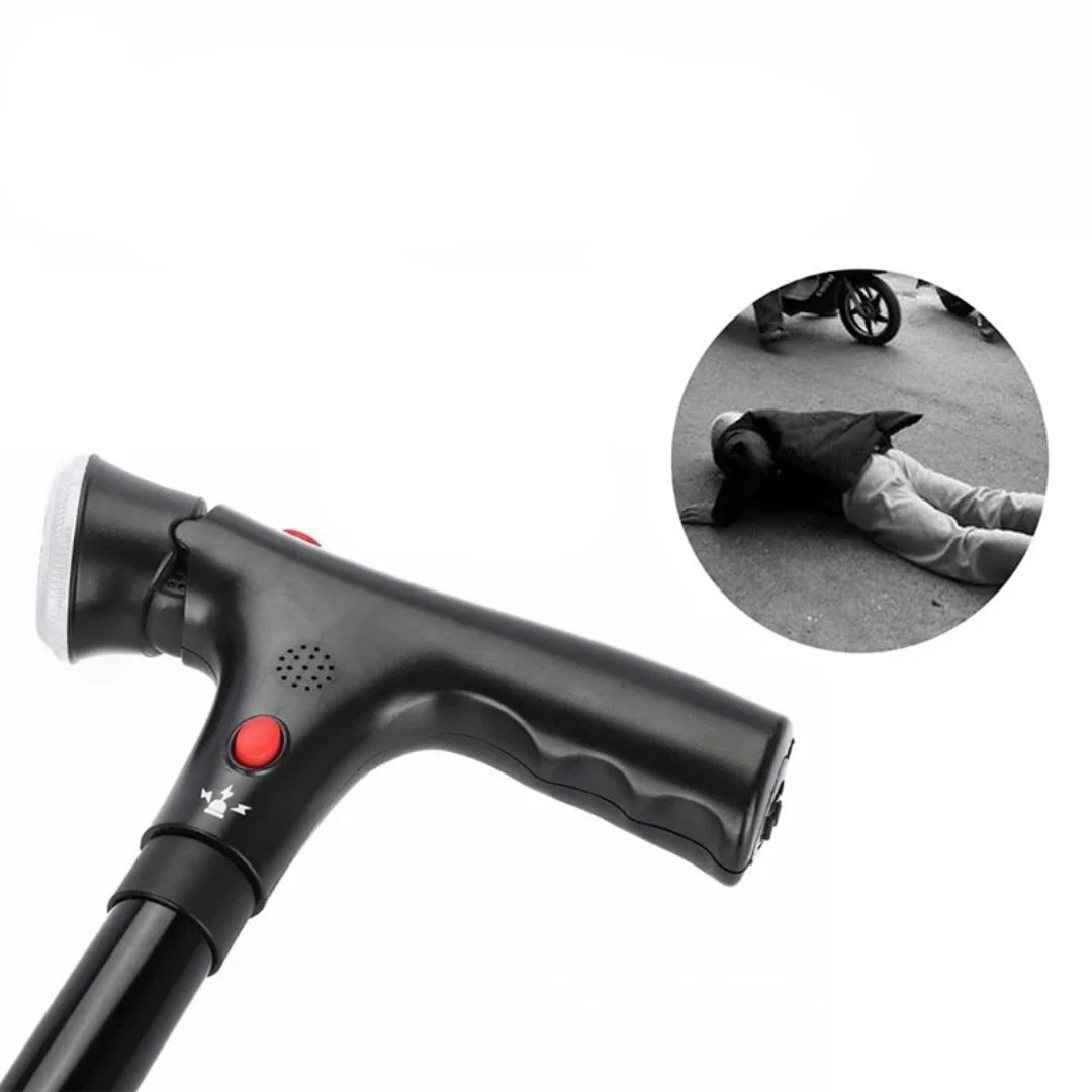 Walking Cane Ergonomic Handle Stable Support Lightweight Metal