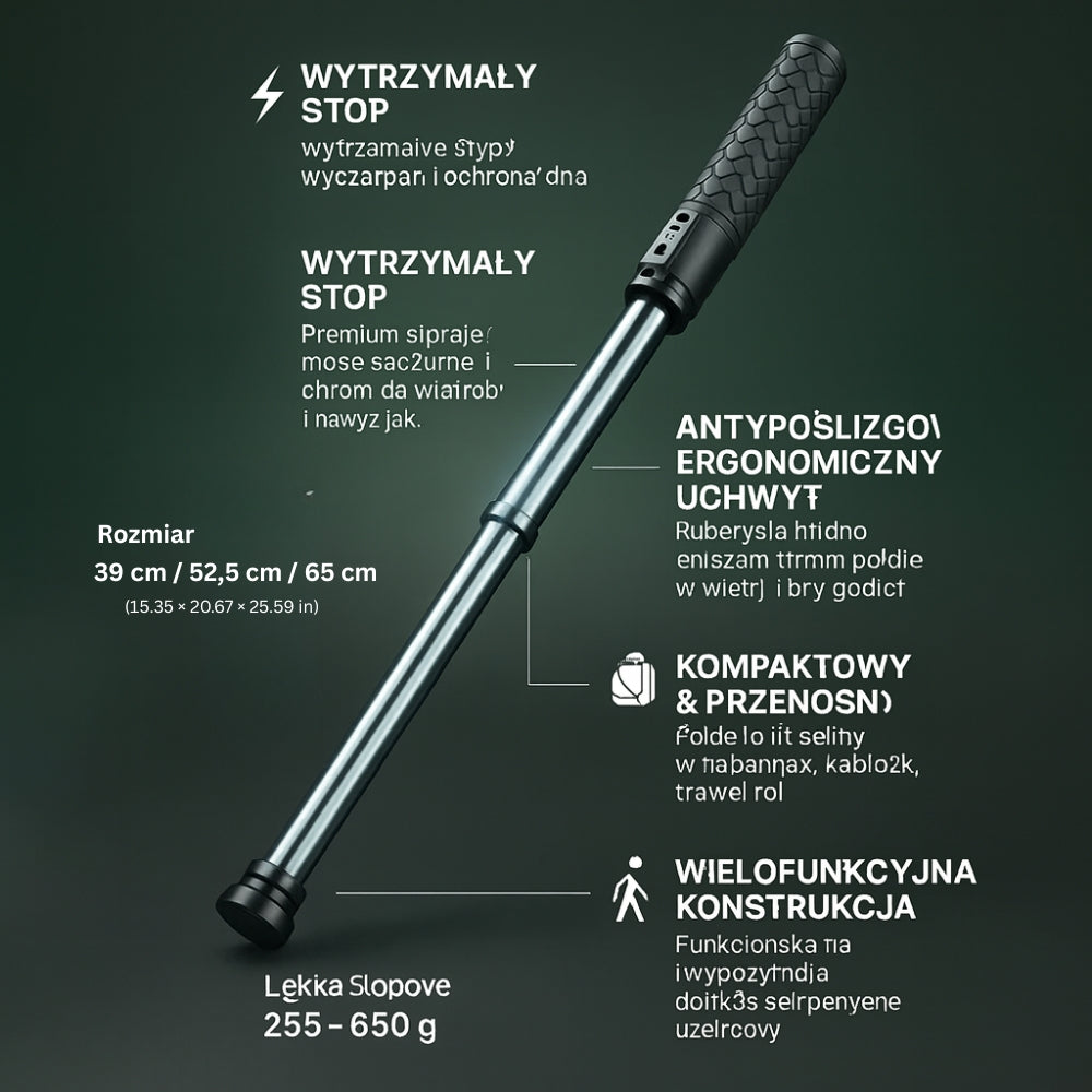 Walking Cane One-Hand Telescopic Folding Non-Slip Grip