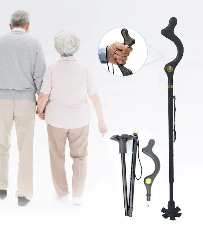 Walking Stick Adjustable 12 Heights Rotating Tip