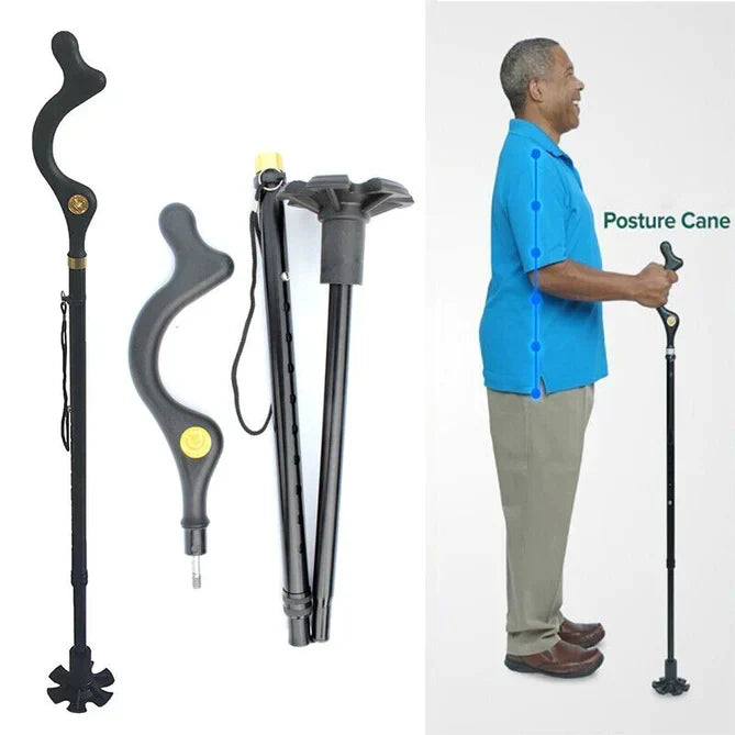 Walking Stick Adjustable 12 Heights Rotating Tip