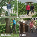 Walking Stick Adjustable 12 Heights Rotating Tip