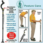 Walking Stick Adjustable 12 Heights Rotating Tip