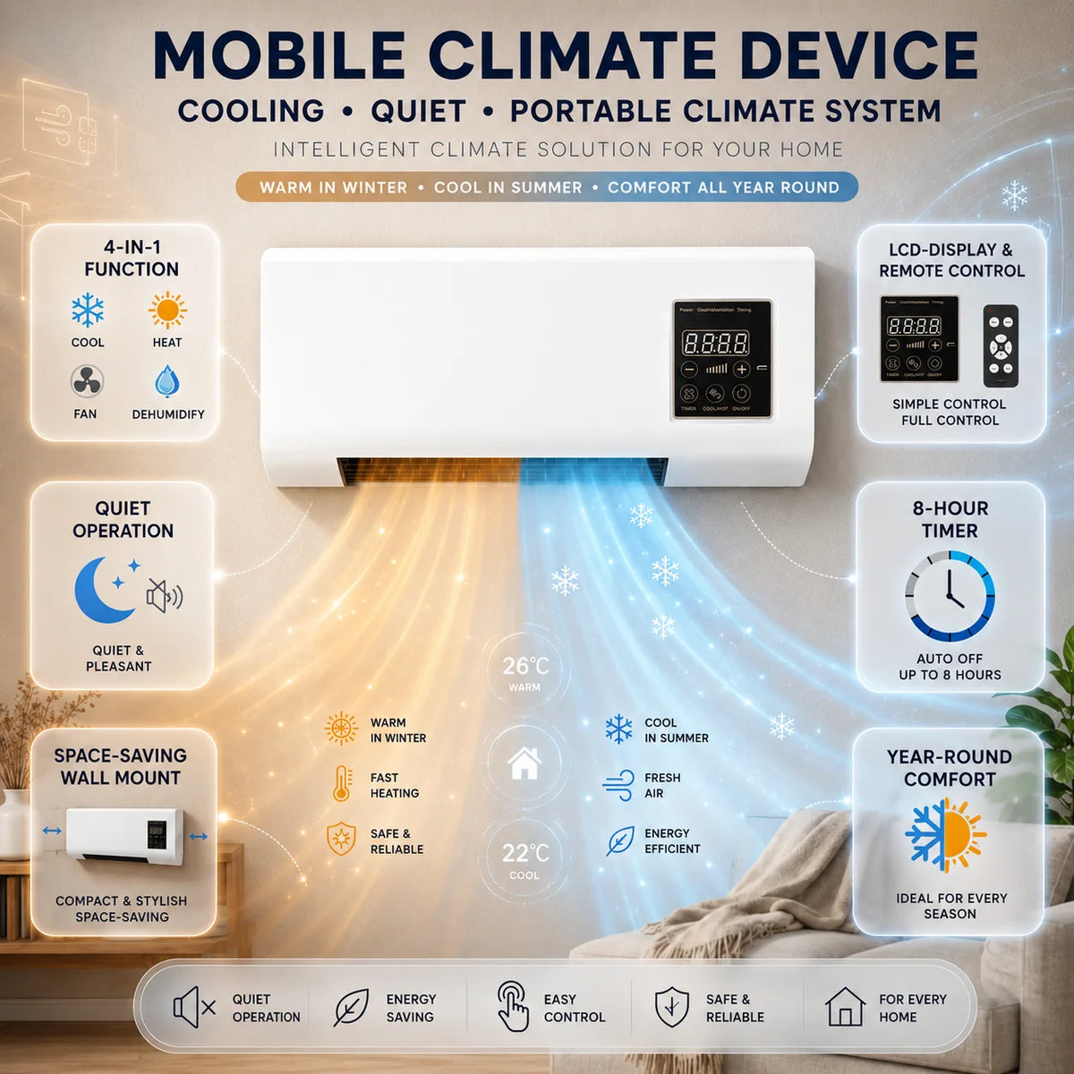 Wall AC 4-in-1 Whisper-Quiet Timer
