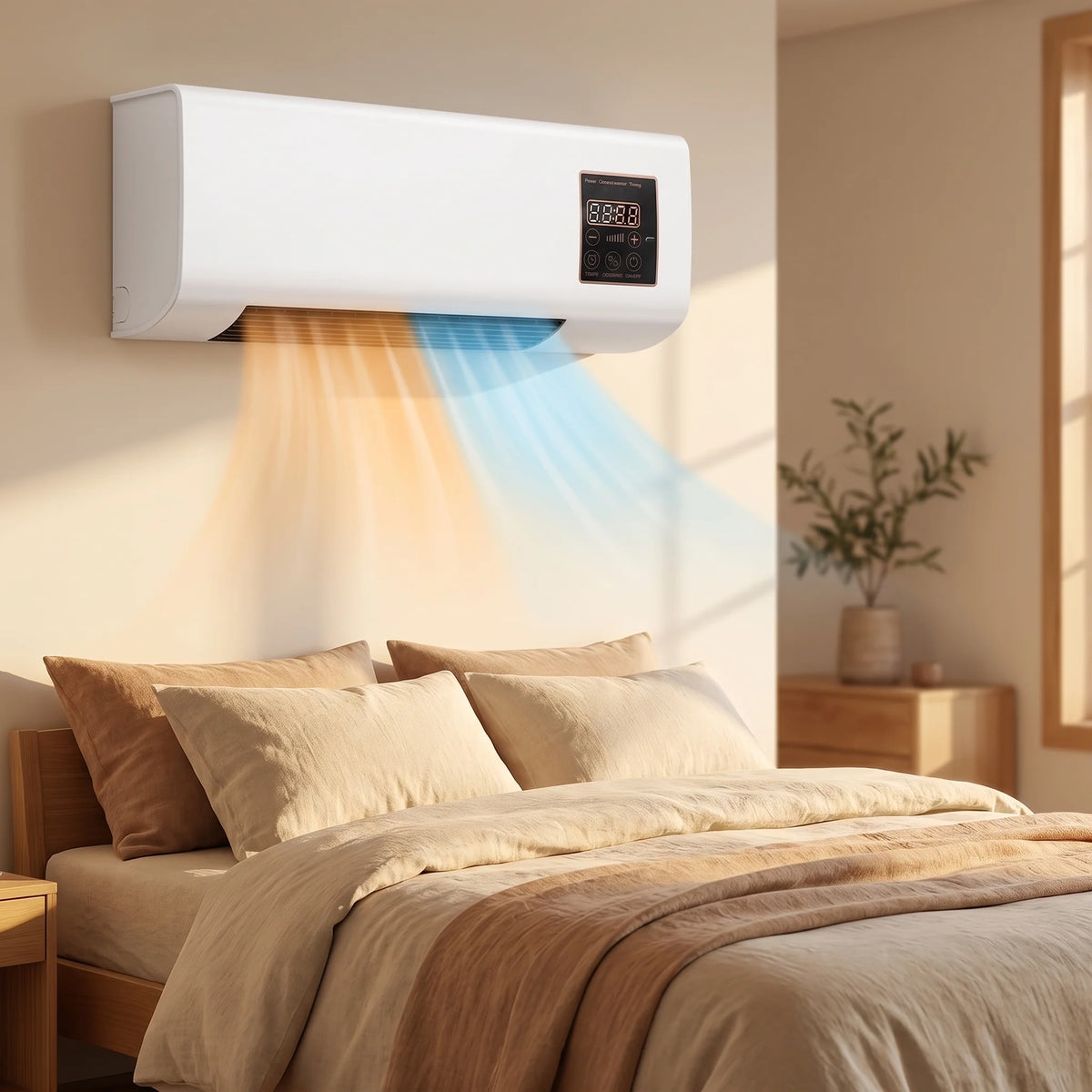 Wall Air Conditioner 4-In-1 Whisper-Quiet Remote & Timer